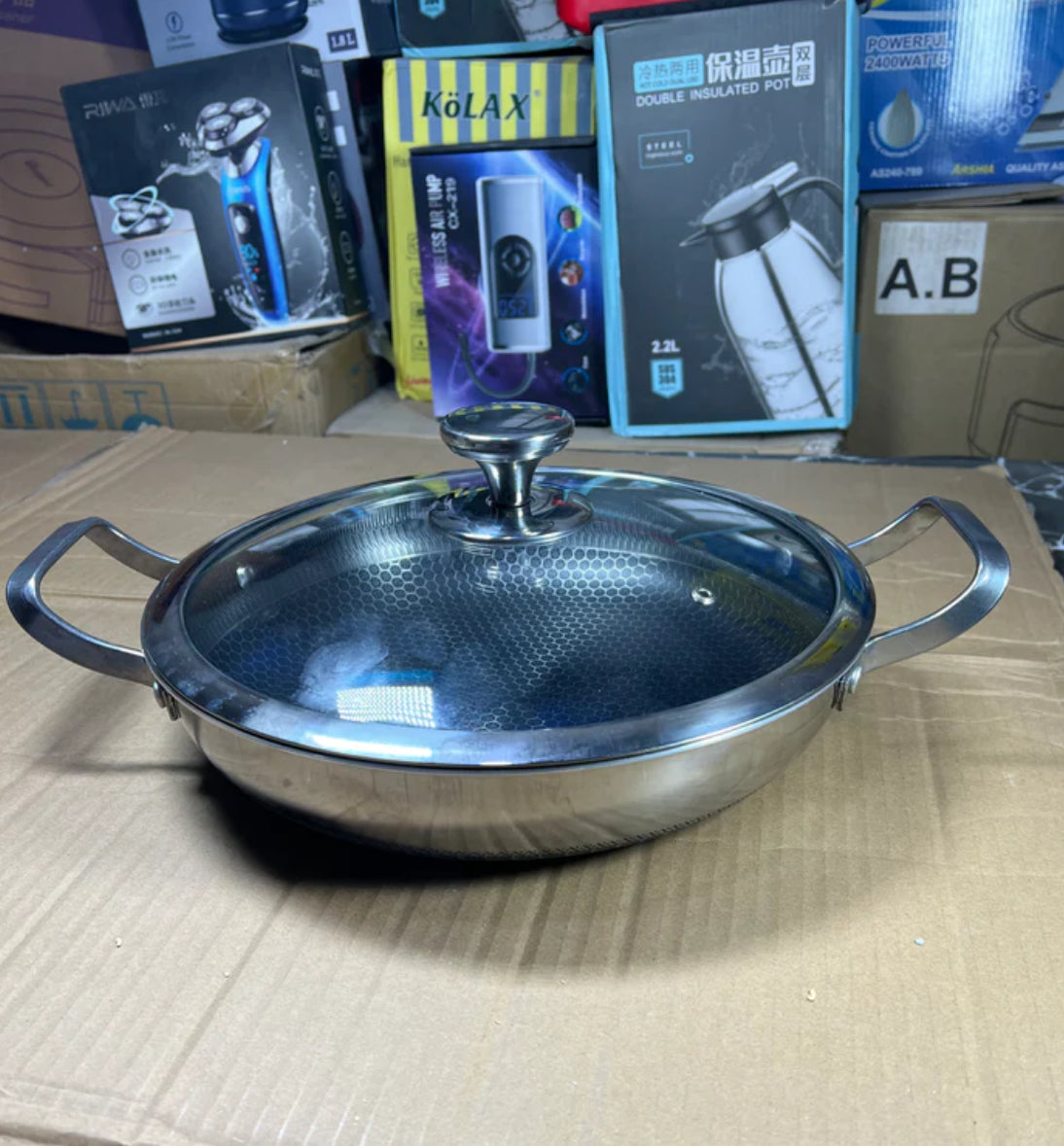 Honey comb Laser coated Deep Frypan—Stock pot